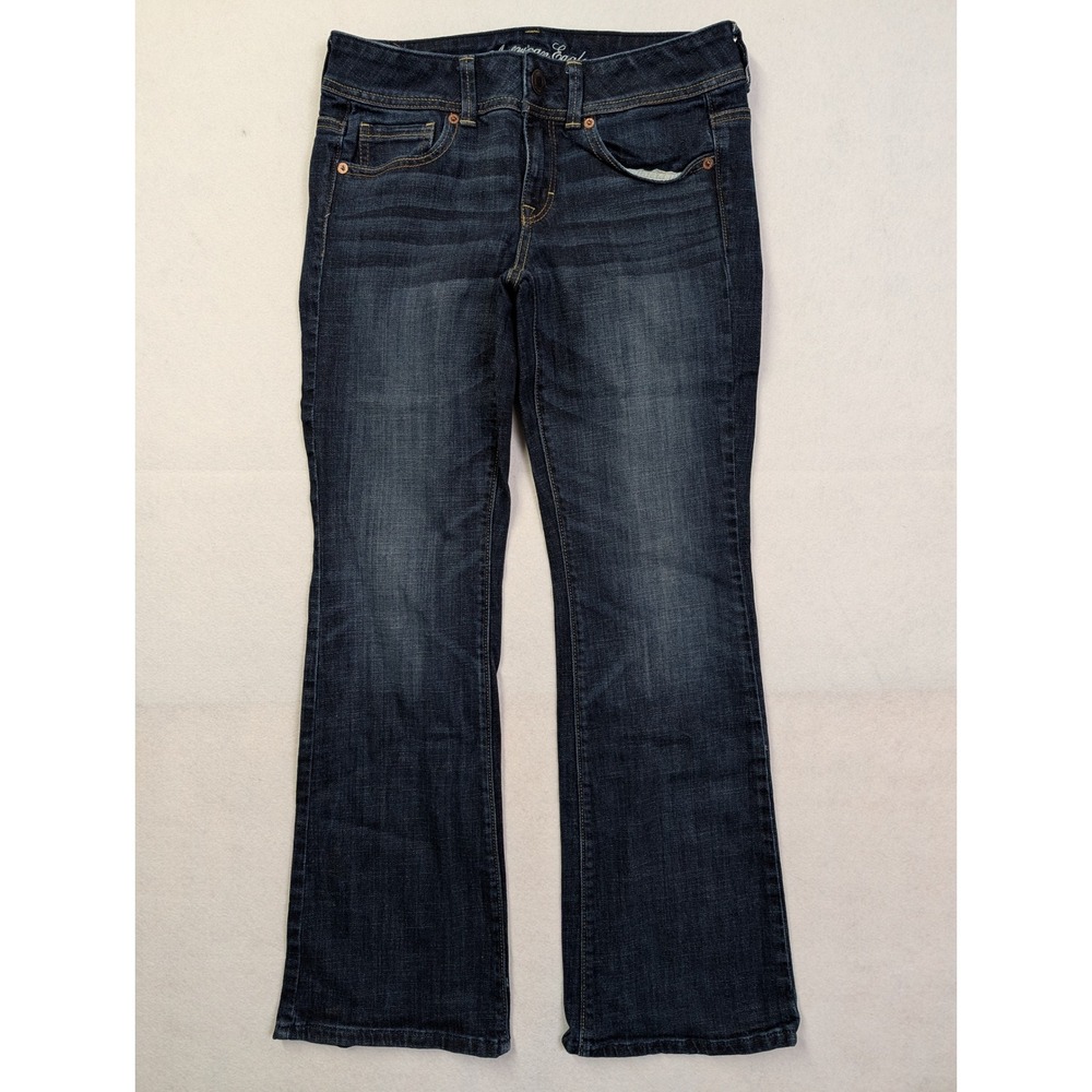 American Eagle Womens Original Boot Jeans 4 Short Stretch Blue